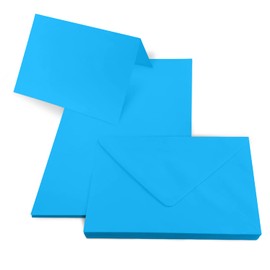 Netuno 25 Folding Cards with Envelopes Blank DIN B6 Cards Rainbow Dark Blue Coloured Envelopes with Folding Cards Blank Folding Cards Set with Envelope B6 Blank Cards with Envelopes Card Blanks