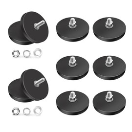 Winspeed M5 Rubber Coated Magnet 30LBS, 8 Pack Anti-Scratch Neodymium Magnet Rubber Coated Mounting Magnets Base with M5 Threaded Studs for Light Bar Mirror Camera Tool