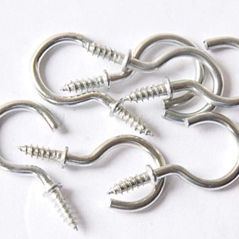 xiaozhenjida 50 Pcs Screw-in Ceiling Hooks Screw Hooks Cup Hooks