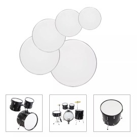 Unbranded USA 5Pcs Drum Skin Heads Set of 5 White 22", 16",14", 13",12" DrumSkins For Rock