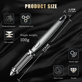 1 Stück Schäler aus Edelstahl, Multifunktionaler Schäler, Schäler, Sparschäler, Gemüseschäler, 2 in 1 Schäler und Shredder, geeignet für Küche, Obst, Karotten, Äpfel, Gemüse, Auberginen, Gurken