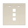Leviton 42080-3IP 3-Port Dual Gang QuickPort Wallplate with ID Windows,