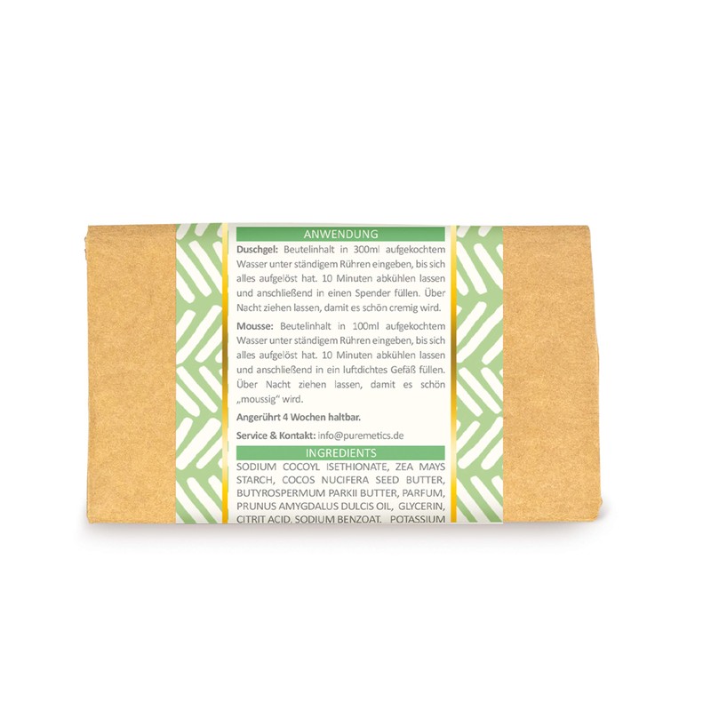 puremetics Zero Waste Shower Gel Powder "Lime" (100 g =