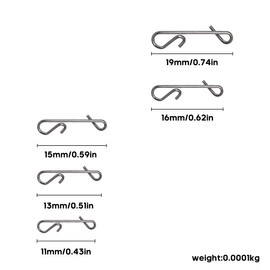 Pack of 20 Knotless Connectors Fishing 5 Sizes Knotless Connector Knot Ties Fishing Accessories for Sea Fishing 11 mm 13 mm 15 mm 16 mm 19 mm