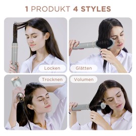 5 in 1 Airstyler, PARWIN PRO BEAUTY Haarstyler Haartrockner Warmluftbürste Set Grau