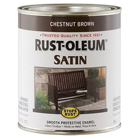 Rust-Oleum 7774502 Stops Rust Brush On Paint, Quart, Satin Chestnut Brown