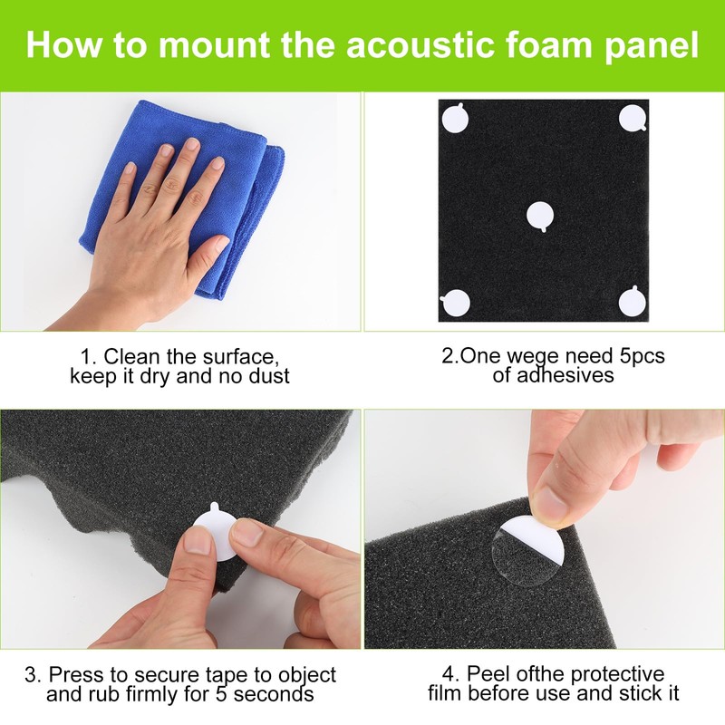 ERAESYAT 500Pcs Acoustic Foam Panels Tape, Removable Mounting Tape for