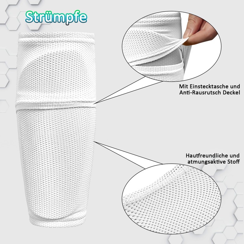 iMoebel Football Shin Pads Including Stocking with Pocket and Anti-Slip