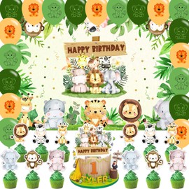 Jungle Safari Birthday Supplies, Zoo Safari Animal Birthday Decorations Wild Jungle Theme Party Supplies Safari Baby Shower Decorations for Birthday Party Supplies