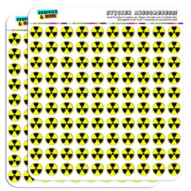 Radioactive Nuclear Warning Symbol 1/2" (0.5") Planner Calendar Scrapbooking Crafting Stickers - Opaque