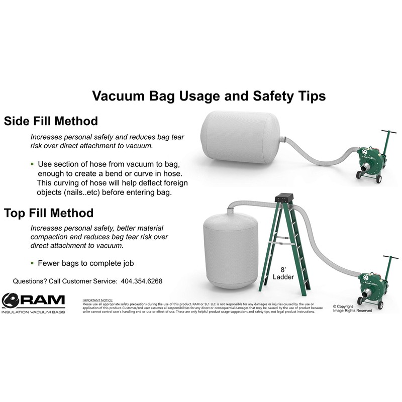(1) Heavy Duty Insulation Vacuum Bags by RAM - Size