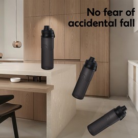 Collapsible Water Bottle, Sport Water Bottle 24oz, Reuseable BPA Free Silicone Foldable Water Bottles Leak-proof Portable Water Bottle for Travel, Gym, Hiking, Office, Camping (Black)