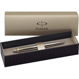 Parker Jotter Ballpoint Pen, Stainless Steel with Gold-Plated Trim | Elegent & Stylish | Gift Boxed