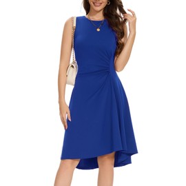 DRESSTELLS Women's Cocktail Dress, Formal Church Dresses for Wedding Guest Bridesmaid, Modest Prom Party Evening Dress RoyalBlue XL