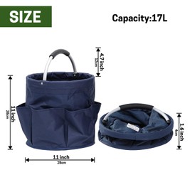 ZELARMAN Garden Tool Organizer,17L Foldable Basket with Handles, Garden Bucket Caddy，Bucket Tool Organizer for Garden Tools