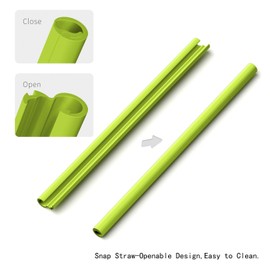 3 PCS Reusable Silicone Drinking Straws, Openable and Washable Boba Straw, Food Grade BPA Free Long and Wide for Any Tumbler, No Rubber Taste