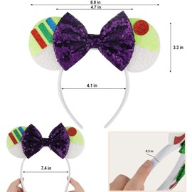 YUNISS Mouse Ears Headbands,Sequin Mouse Ears for Women Girls Princess Dress Accessories Decorations Party (TG-Buzz Lightyear)
