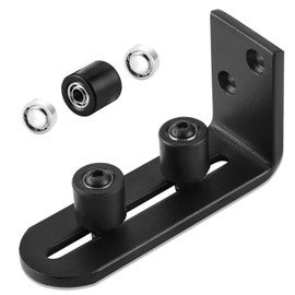 EaseLife Sliding Barn Door Bottom Floor Guide,Ball Bearings Adjustable Stay Roller,Wall Mount System,Flush Flat Bottom Design,2 Assemble Setup Options,Fit All Size Door,Black