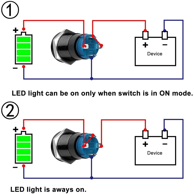 Gebildet 12 mm Metal Black Pressure Switch 12V-24V 3A Power