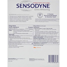 Sensodyne Extra Whitening Fluoride Toothpaste for Sensitive Teeth, 4 ct, 26 Oz