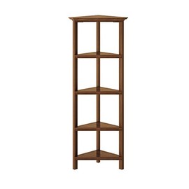 NewRidge Home Goods NewRidge Home Bookcase Bookshelf, Corner, Walnut