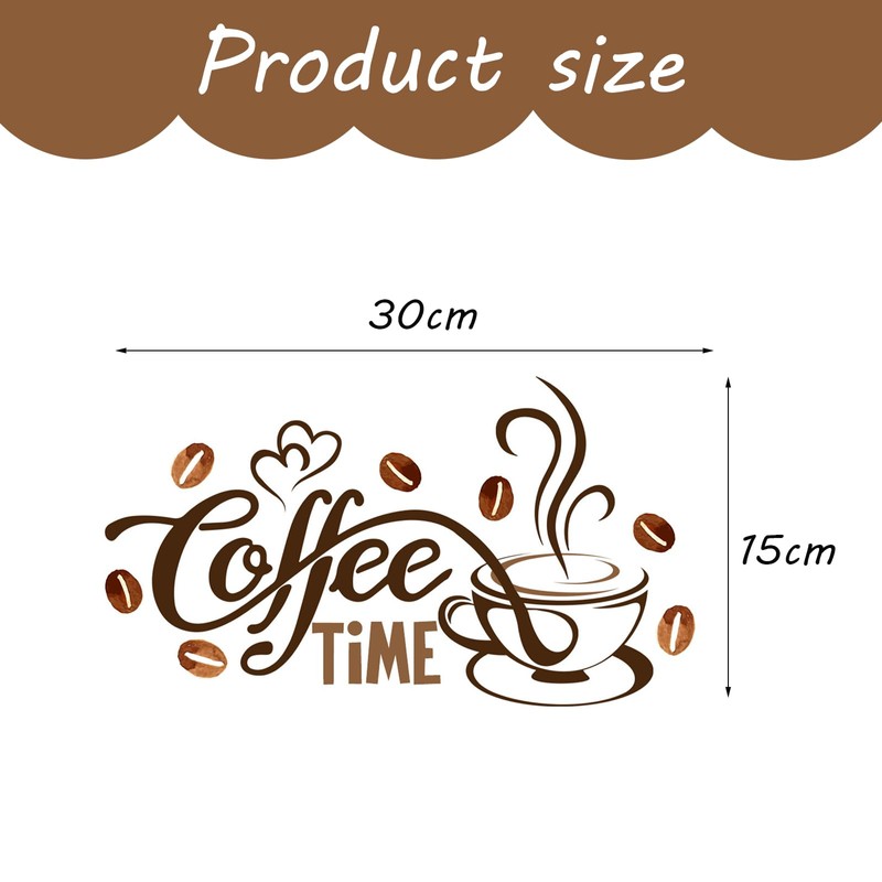 ZWWOGE Wall Sticker Coffee Time But First Coffee Cappuccino Wall