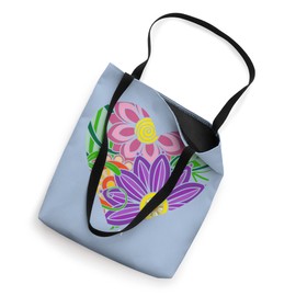 I Love Flowers Colorful Floral Heart Design Tote Bag