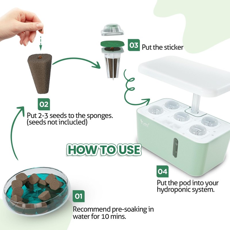 LETPOT 77 Pcs Seed Pod Kits, Square Grow Anything Kit