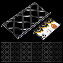 Yalikop 24 Pcs Trading Card Risers for Case Transparent Acrylic Display Stand Risers for Cardshow Vendor Showcase Sports Card Board Games(Hollow)