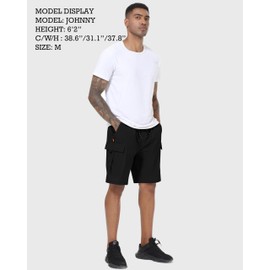 Men's Cargo Shorts Quick Dry Lightweight Stretch Hiking Shorts for Men with 5 Pockets No Lining Black