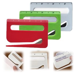 2025 Upgrade Letter Opener Envelope Slitter with Hidden Blade, Magnifying & Scale –Mail Cutting Tool,Package Opener, Wrapping Paper Cutter for Office & Home (H-White+Red+Green)