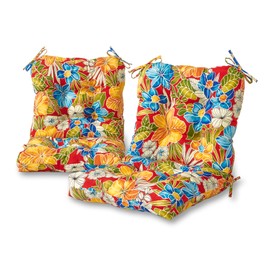 Greendale Home Fashions AZ6815S2-ALOHA-RED Aloha Crimson Outdoor Chair Cushion (Set of 2)