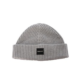 GANT Mens Cotton Rib Knit Hat Blue, Grey melange (93)
