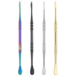 Mabor 4 PCS Sculpting Tools Carving Wax Tool Double-Ended Wax Modeling Tools Stainless Steel Clay Sculpting Tools Set for Wax Modeling Scraping Shaping(Rainbow Silver Gold Black)