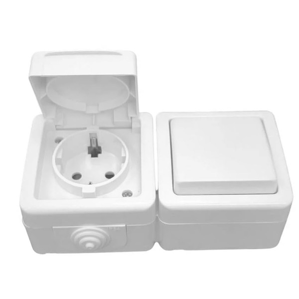 Switch 10 A + Schuko Socket 16 A, Switch and