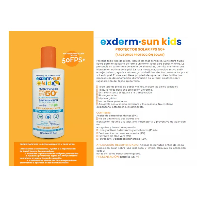 Exderm Protector Solar Para Niños Exderm Sun Kids 125 Ml