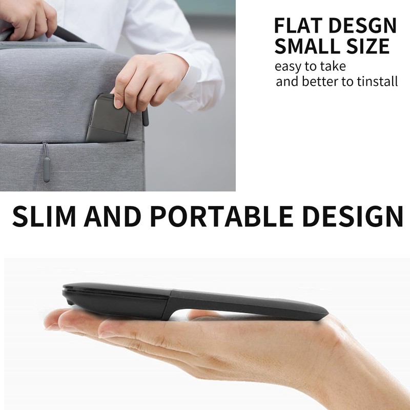 GlowarcPro Bluetooth Arc Touch Mouse, Portable Folding Travel Mouse whitout