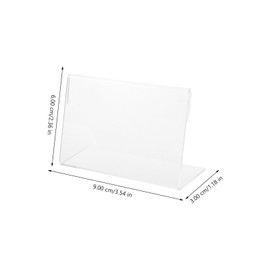 Mini Acrylic Sign Display Holder - 20Pcs Small Card Display Stand, Name Card Holder L Shape Display Holder for Offices Schools Supermarket