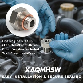 LS Oil Pressure Sensor Adapter - 304 Stainless Steel, M16-1.5 to 1/8 NPT Swap Fitting for GM LS Series Engines (LS1, LSX, LS3, 4.2L, 4.3L, 4.8L, 5.3L, 6.0L, 6.2L)