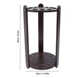 LYNICESHOP Pool Stick Holder Floor Stand, 9-Hole Billiard Rack, Wooden Billiard Cue Stand, For storing pool cues, fishing rods, golf clubs (9 HOLES ROUND)