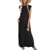 Zeagoo Black Maxi Dress Sleeveless Sun Dresses Beach Crew Neck