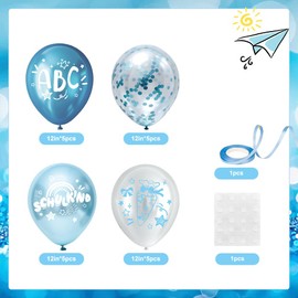 Set mit 20 Ballons in Regenbogen-Blau-Tönen Jungen & Mädchen – Deko für Schuleinführung, Schulstart-Feiern, Kinderfeste, Geburtstage & Boho-Partys (Blau)