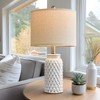 USumkky 20.5" White Modern Ceramic Bedside Lamp Set of 2