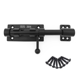 Sliding Bolt Gate Latch 304 Stainless Steel Barrel Bolt Heavy Duty Door Security Lock Thickened Door Bolt Hardware with Mounting Screws for Barn Fence Shed Cellar 16 cm
