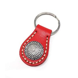 H.N.Z Native American Leather Keychain Concho Kokopelli Keychain nlab-021, red