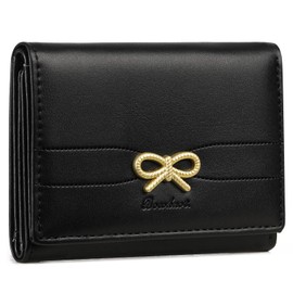 SENDEFN Women's Trifold Small Purse Women's Small Purse with RFID Blocking, Women's Wallet with 7 Card Slots and 1 ID Window, black