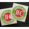 Pair SINCLAIR HC GASOLINE vinyl cut sticker decal 3" X2