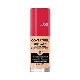 Covergirl Outlast Extreme Wear 3-in-1 Full Coverage Liquid Foundation, SPF 18 Sunscreen, Fair Ivory, 1 Fl. Oz.