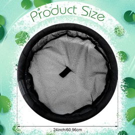 Wowangce 1 Pack Diameter Fish Barrier Black Flora Round Floating Island Plant Protector for Your Home Pond Protects Fish (24 Inch)