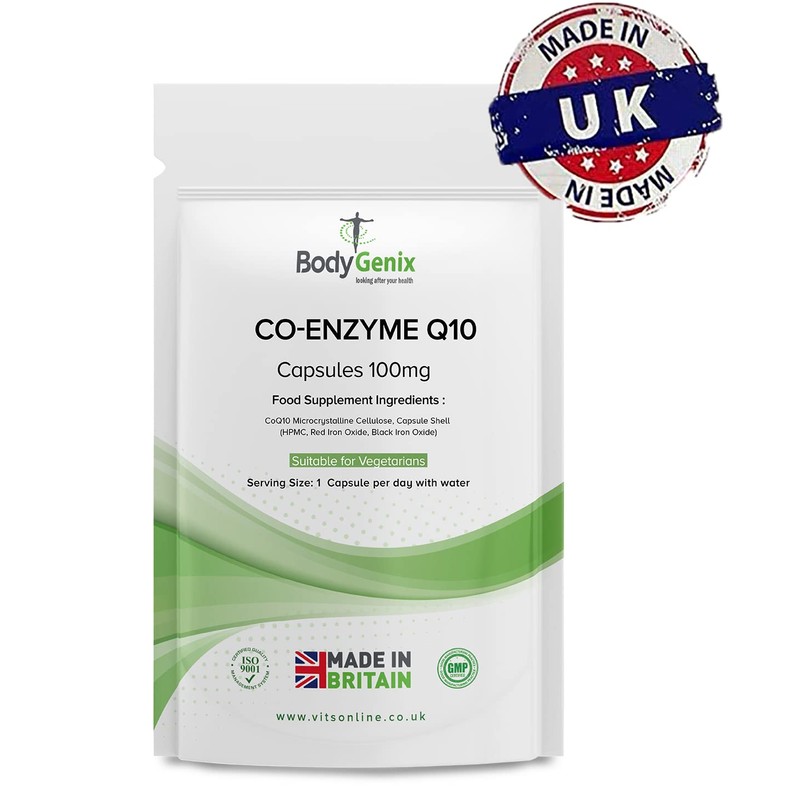 Bodygenix Co-Enzyme Q10 100mg Capsules - Natural Super Food Supplement